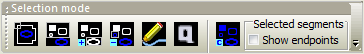 Outline selection icon button bar
